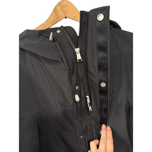 NEW! Ralph Lauren RLX $498 Rain Coat Hooded Windbreaker Jacket Black Medium - Picture 8 of 16